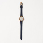 Montre Fossil femme acier doré rose cuir bleu - vue D1