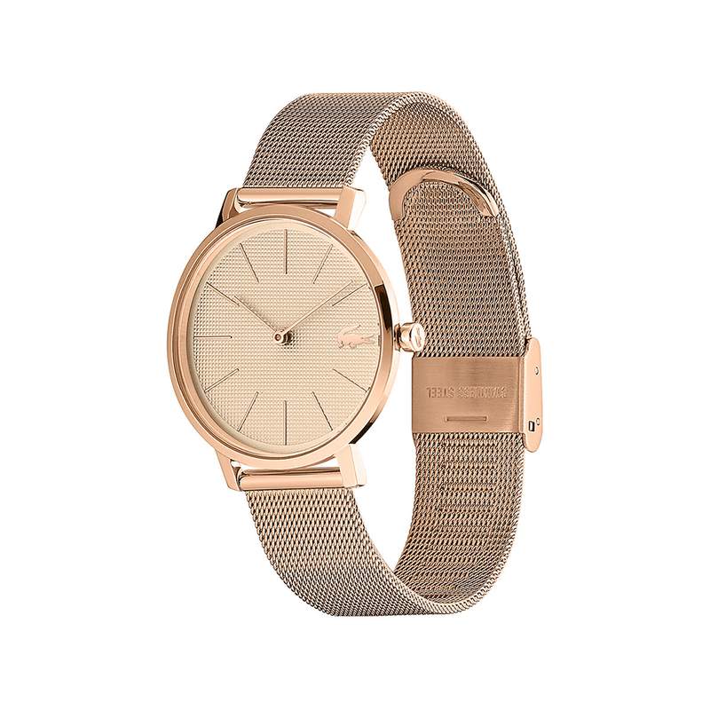 Montre Lacoste femme acier doré rose milanais - vue 2