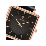 Montre Pierre Lannier femme acier doré rose cuir - vue D2