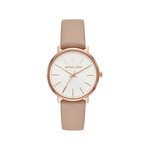Montre Michael Kors femme acier doré rose cuir - vue 1