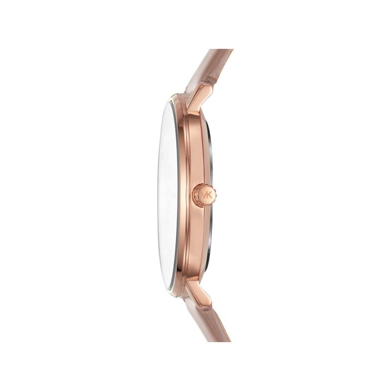 Montre Michael Kors femme acier doré rose cuir - vue 2