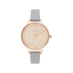 Montre Olivia Burton femme acier doré rose cuir - vue 1