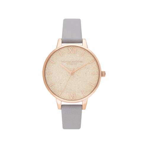 Olivia Burton dameshorloge in roze verguld staal en leer