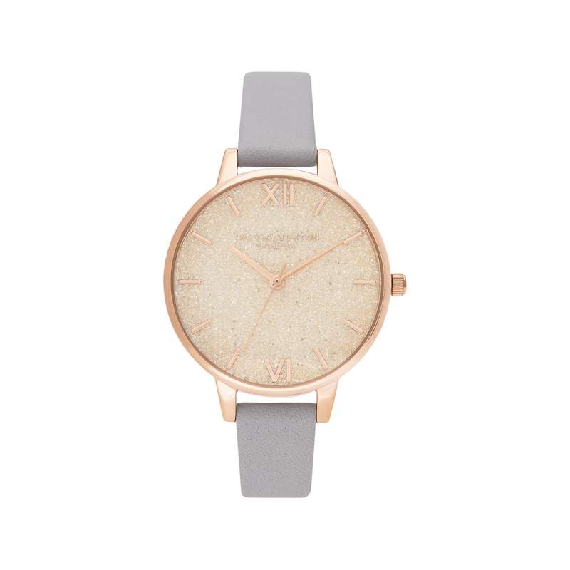 Montre Olivia Burton femme acier doré rose cuir - vue 1