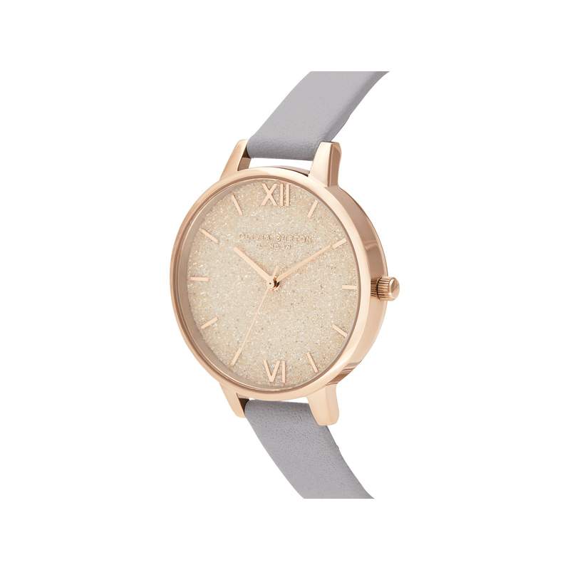 Montre Olivia Burton femme acier doré rose cuir - vue 2