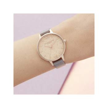 Montre Olivia Burton femme acier doré rose cuir