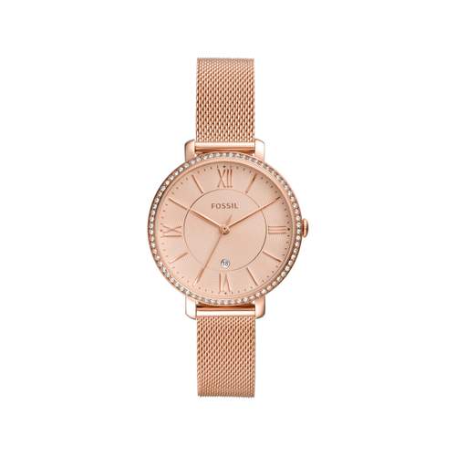 Fossil ladies' watch in pink gold-plated Milanese steel