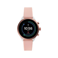 Montre Fossil connectee femme acier silicone rose