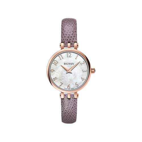 Montre Balmain femme acier doré rose cuir violet