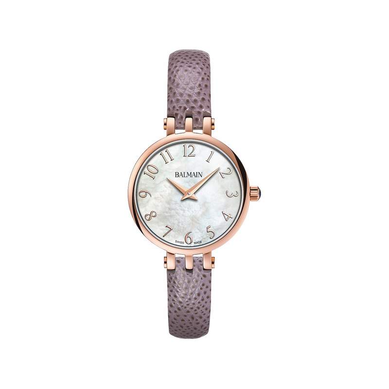 Montre Balmain femme acier doré rose cuir violet - vue 1