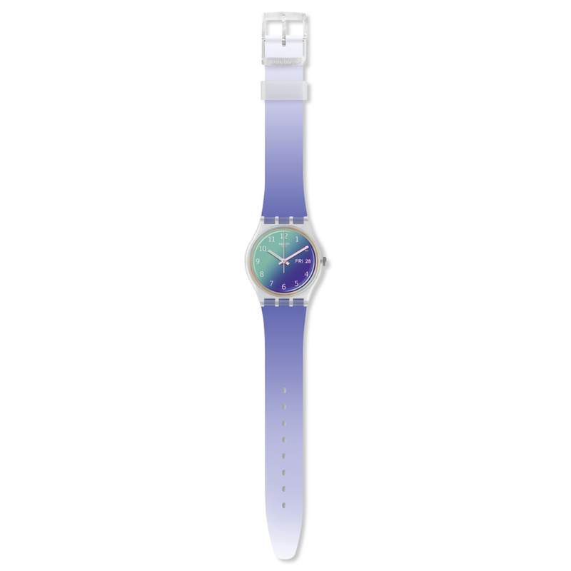 Montre Swatch mixte plastique silicone violet - vue D1