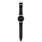 Montre Swatch mixte acier cuir noir - vue D1