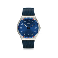 Montre Swatch mixte acier caoutchouc bleu