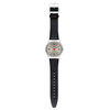 Montre Swatch mixte acier cuir noir - vue VD1