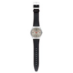 Montre Swatch mixte acier cuir noir - vue D1
