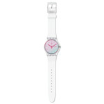 Swatch New gent biosourced Polawhite watch mixed biosourced material white silicone strap - view D1