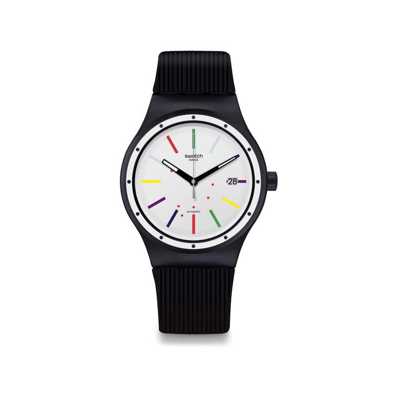Montre Swatch mixte automatique plastique noir - vue 1