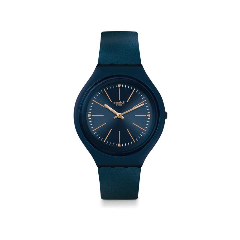 Montre Swatch mixte plastique et silicone bleu - vue 1