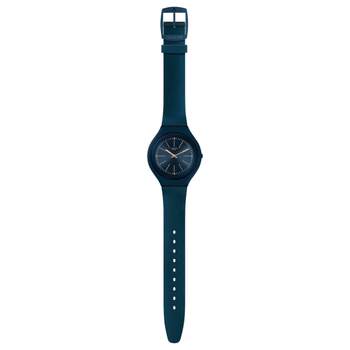 Swatch gemengd kunststof en silicone horloge blauw