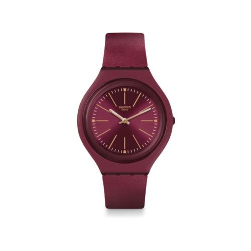 Montre Swatch mixte plastique et silicone rouge