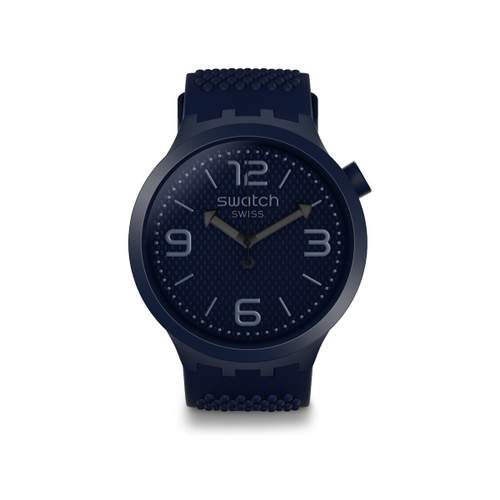 Swatch mixed plastic and silicone watch blue