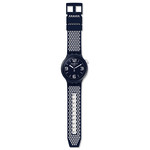 Montre Swatch mixte plastique et silicone bleu - vue D1