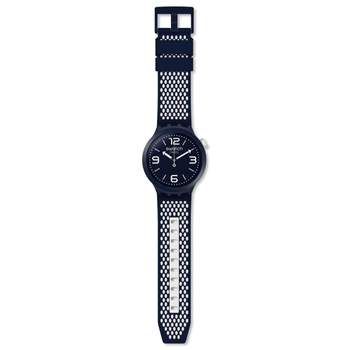 Swatch gemengd kunststof en silicone horloge blauw