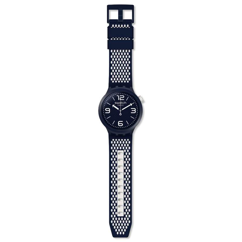 Montre Swatch mixte plastique et silicone bleu - vue D1