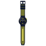 Montre Swatch mixte plastique et silicone bleu - vue D1