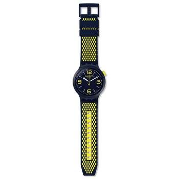 Swatch gemengd kunststof en silicone horloge blauw