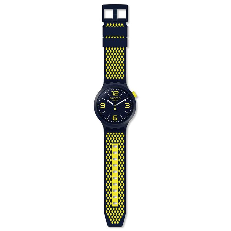 Montre Swatch mixte plastique et silicone bleu - vue D1
