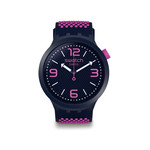 Montre Swatch mixte plastique et silicone bleu - vue 1