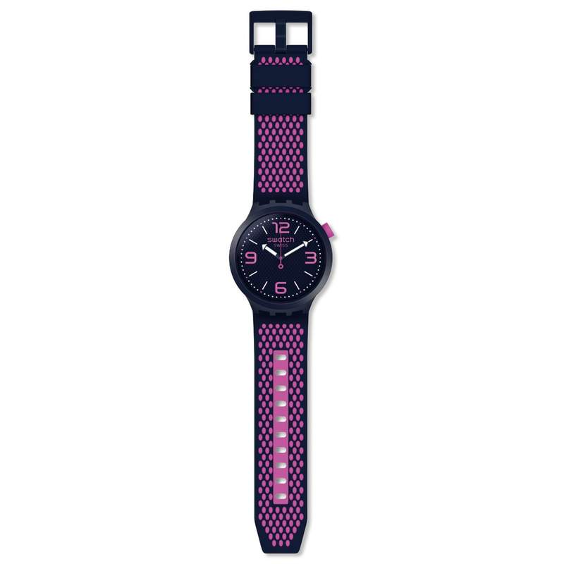 Montre Swatch mixte plastique et silicone bleu - vue D1