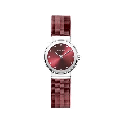 Montre Bering femme acier rouge milanais - vue 1