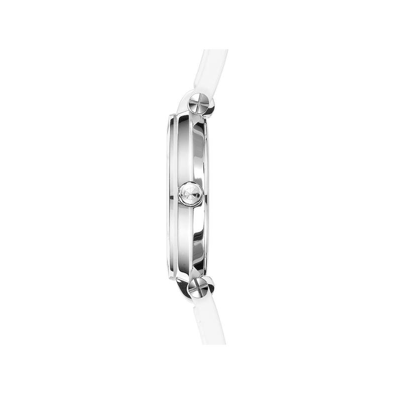 Montre HERBELIN Newport femme acier racelet caoutchouc blanc - vue 2