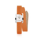 Montre HERBELIN 5ème Avenue femme acier bracelet cuir orange - vue 1