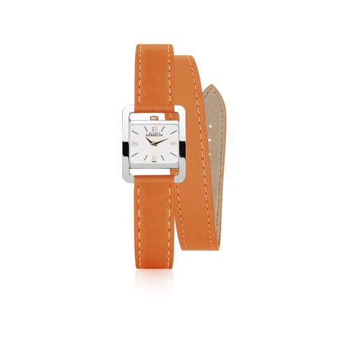 HERBELIN 5th Avenue dameshorloge roestvrij staal oranje leren band