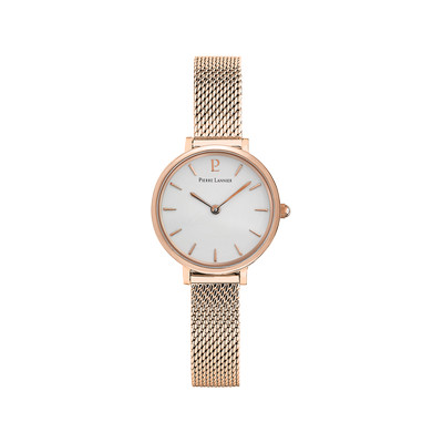 Montre Pierre Lannier Nova acier rose milanais