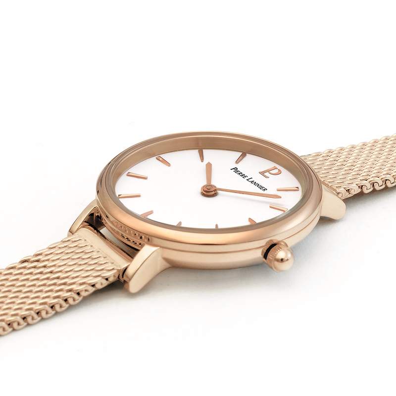 Montre Pierre Lannier Nova acier rose milanais - vue 3
