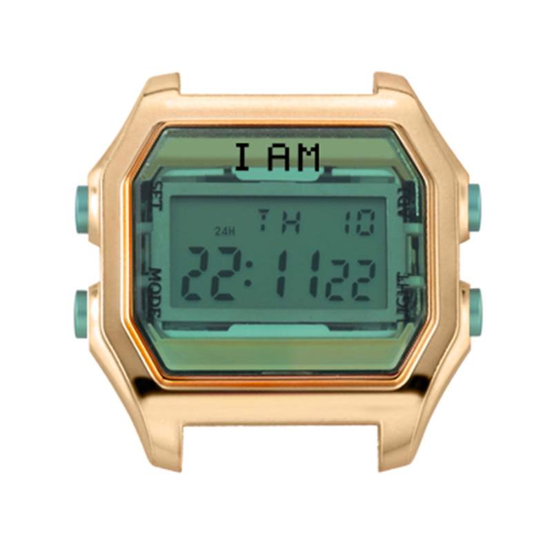 Boîte de montre IAM medium polycarbonate rose - vue 1