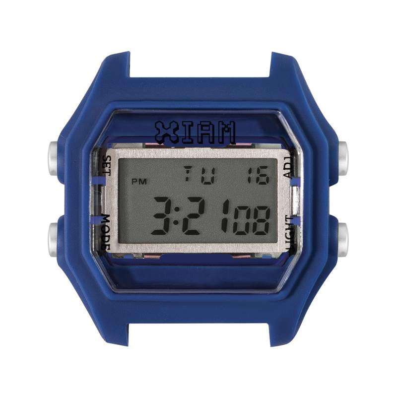 Boîte de montre IAM medium polycarbonate bleu - vue 1