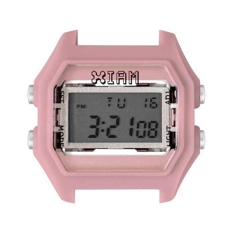 Boîte de montre IAM medium polycarbonate rose - vue 1