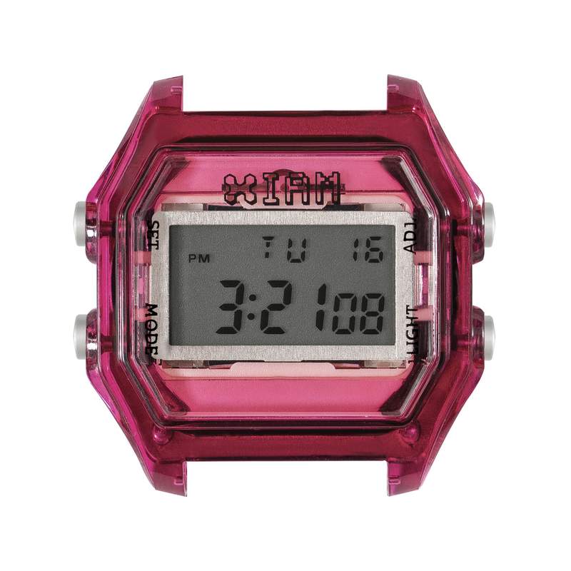 Boîte de montre IAM medium polycarbonate rose - vue 1