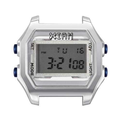 Boîte de montre IAM medium polycarbonate argenté