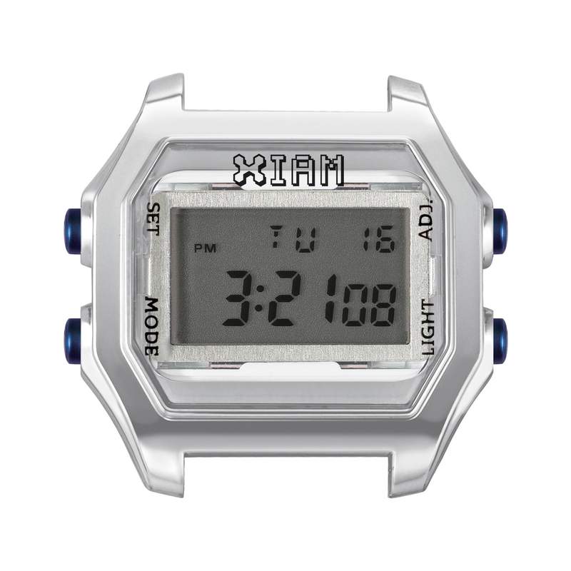 Boîte de montre IAM medium polycarbonate argenté - vue 1