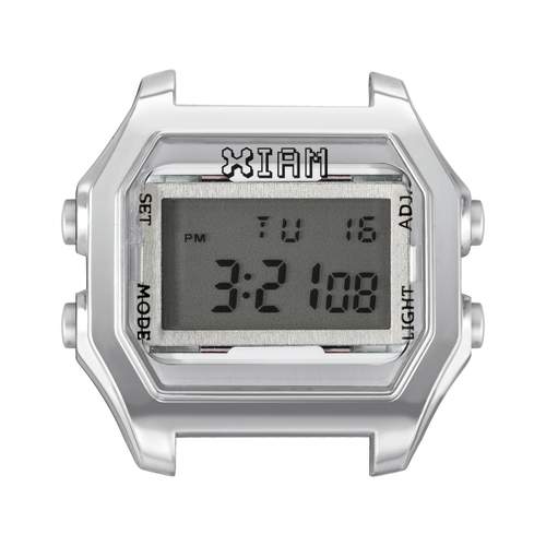 Boîte de montre IAM medium polycarbonate argenté