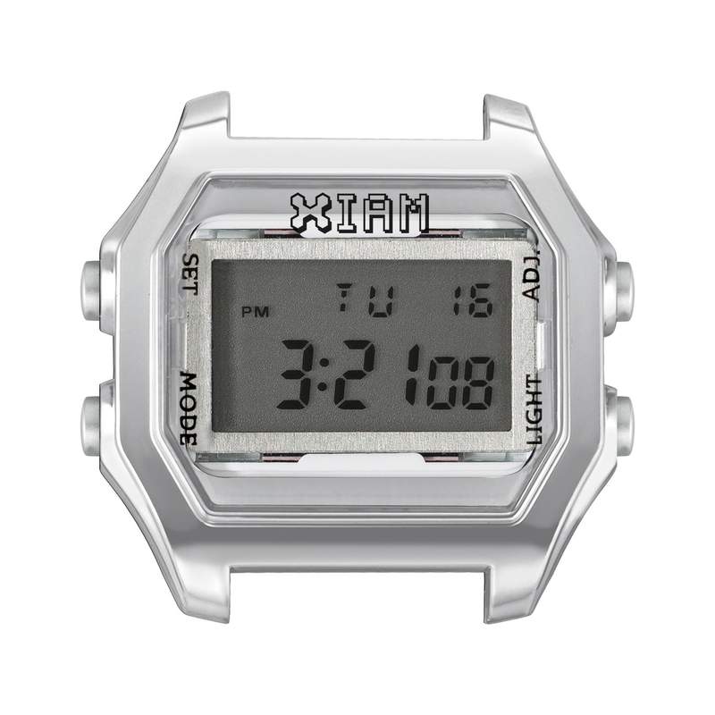 Boîte de montre IAM medium polycarbonate argenté - vue 1
