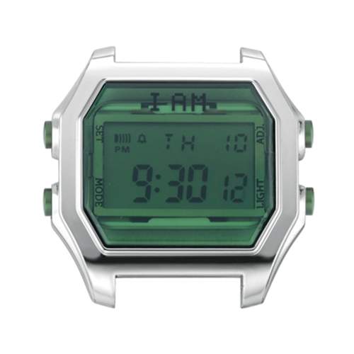 Boîte de montre IAM large polycarbonate argenté