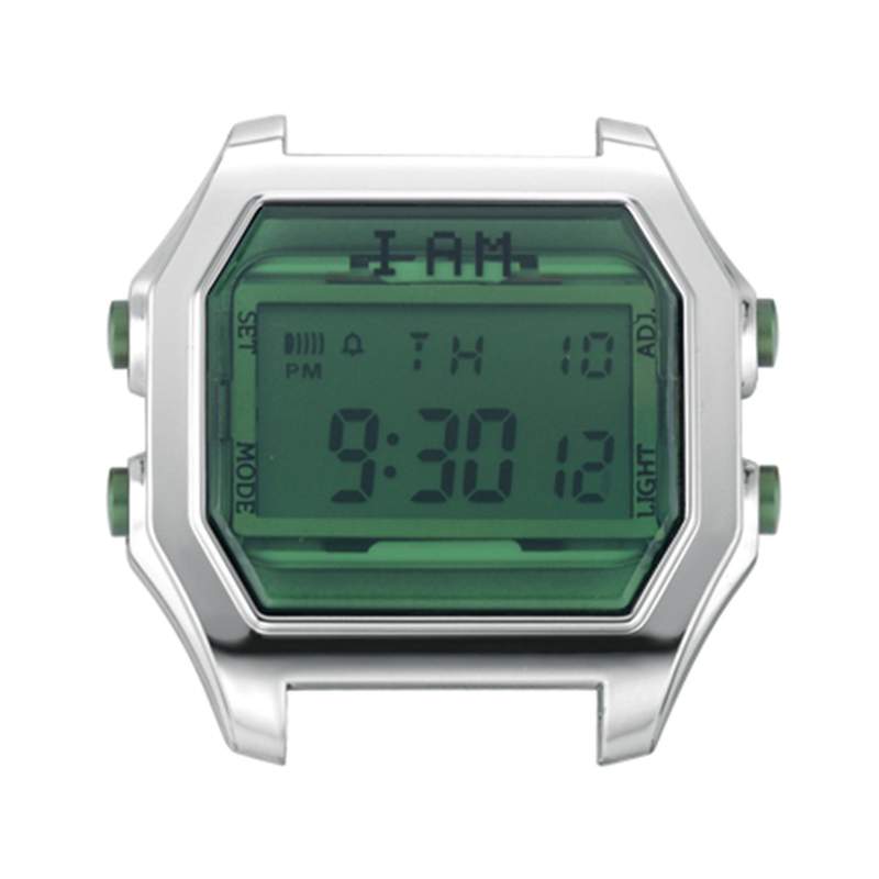 Boîte de montre IAM large polycarbonate argenté - vue 1