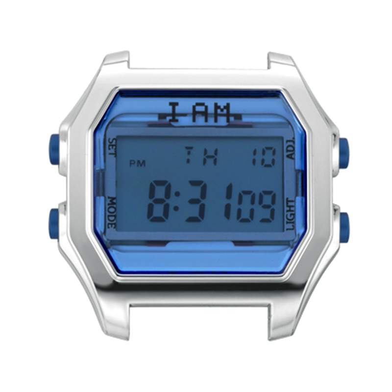 Boîte de montre IAM large polycarbonate argenté - vue 1